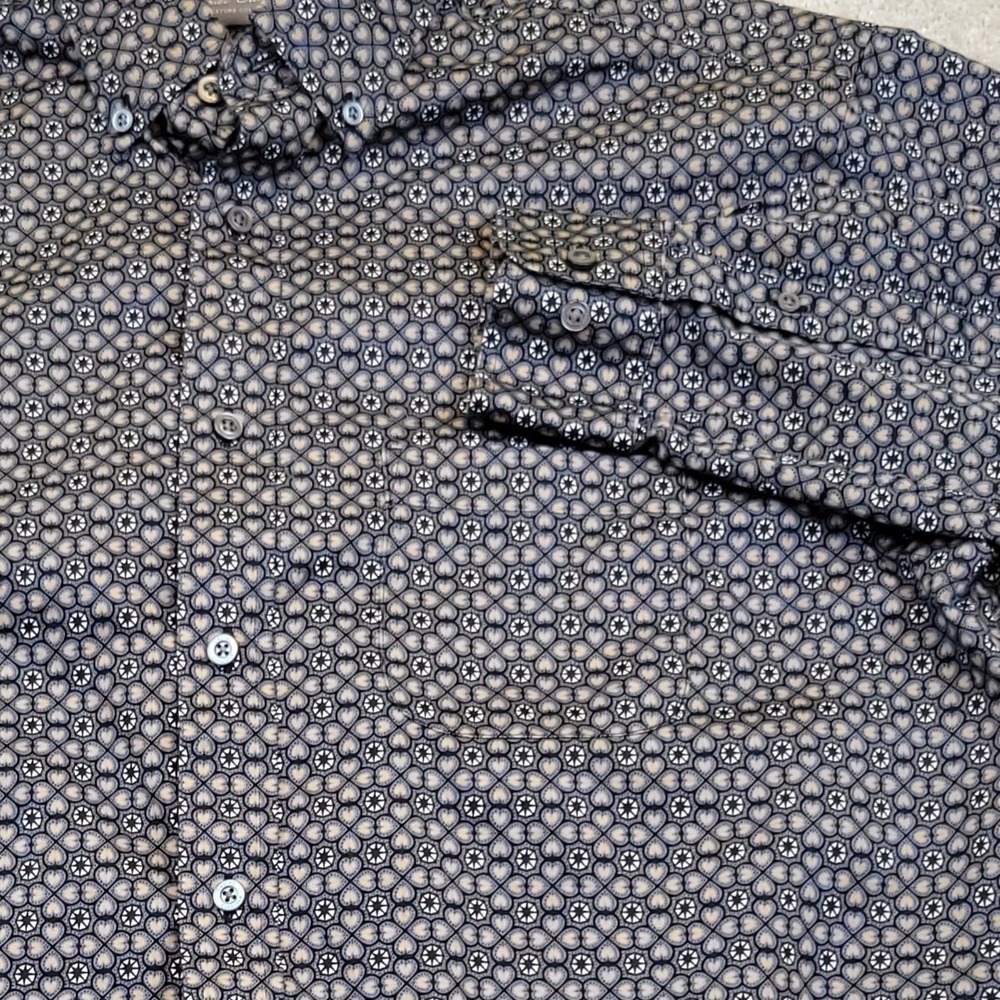 Daniel Cremieux Signature Collection Mens‎ L Shirt L/S Geometric Medallion Print